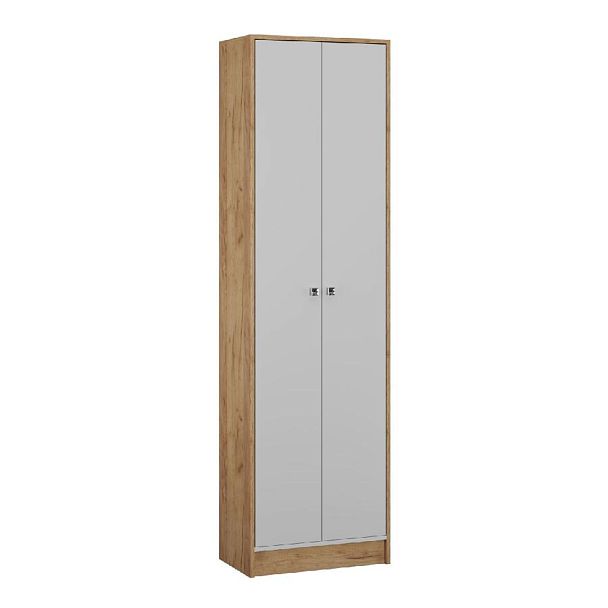 Ямайка Шкаф ЯПШ-1 (600*2100*350) дуб крафт золотой/белый - Вид 1