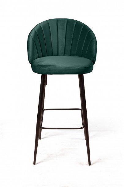 Стул барный Mont Blanc, бархат изумрудный 87 / черный конус - Вид 2