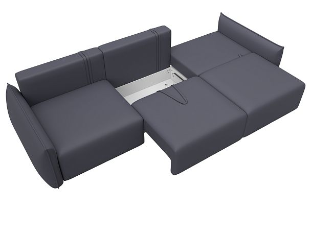 Диван прямой Лига-051 НПБ Лонг Экокожа серый - Вид 8