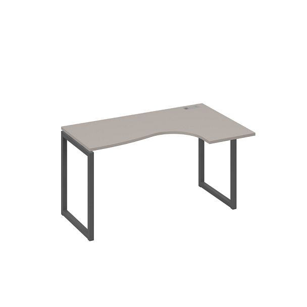 Стол эргономичный правый "Классика" на металлокаркасе QUATTRO A4 А4 Б4 034 БП мокко премиум / металлокаркас антрацит - Вид 1