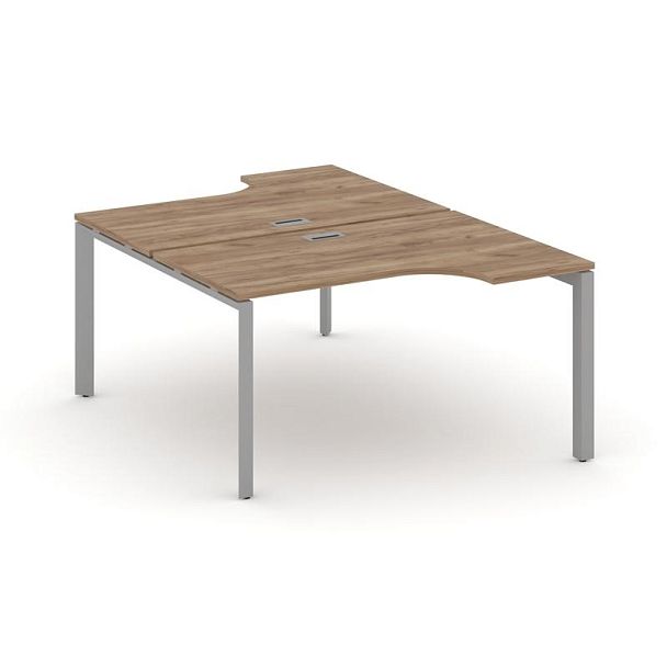 Style Project Next Рабочая станция эргономичная SN-59P.DRPA-021 Дуб Табак/Металл Серый/Серебро Заглушка 1380*1632/1992*750 - Вид 1