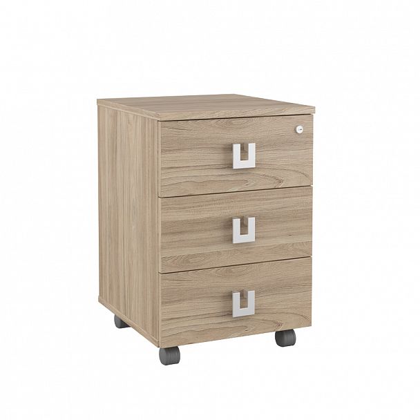 Тумба подкатная с 3 ящиками Solid 42x45x62 вяз - Вид 1