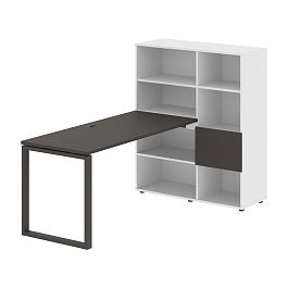 Стол-стеллаж EQRST 1115 Мокко/Мокко/Белый 1990х1120х1355 EDIS - Фото предпросмотра