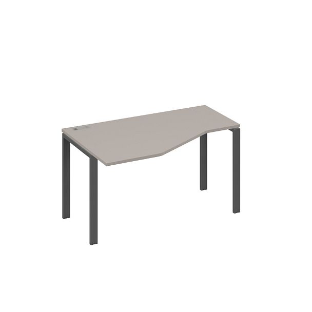 Стол 140х90 эргономичный левый Техно каркас UNO A4 А4 Б1 053 БП мокко премиум / металлокаркас антрацит - Вид 1