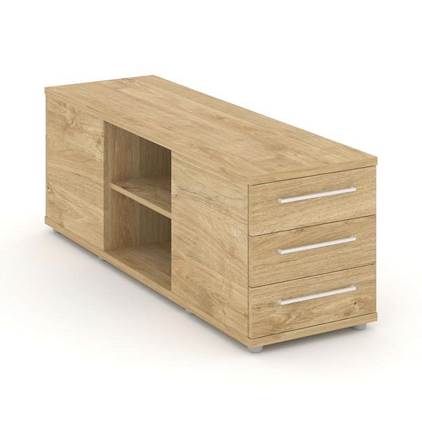 Rift Тумба опорная/приставная RF.TOPD-001 Тиквуд Светлый/Металл Белый 1232*450*523 - Вид 1