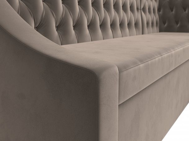 Кухонный угловой диван Мерлин правый (полностью велюр коричневый) - Вид 4