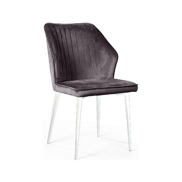 Стул Berg, бархат  светло-серый 26 / белый конус - Вид 1