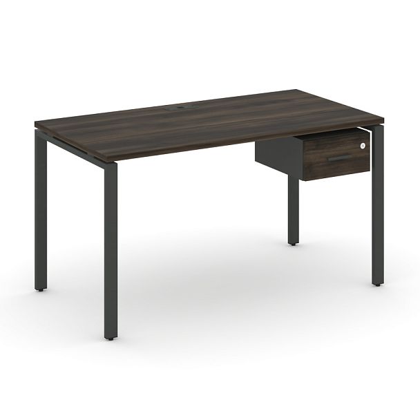 Concept Стол рабочий с подвесной тумбой с одним ящ. CN.SP-109 W Дуб Мали/Антрацит/Металл Антрацит 980*720*750 - Вид 1