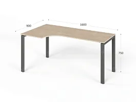 UNITY РМСУ9-16L ДУБ СОНОМА Стол на металлокаркасе угловой левый 1600х900х750 - Фото предпросмотра