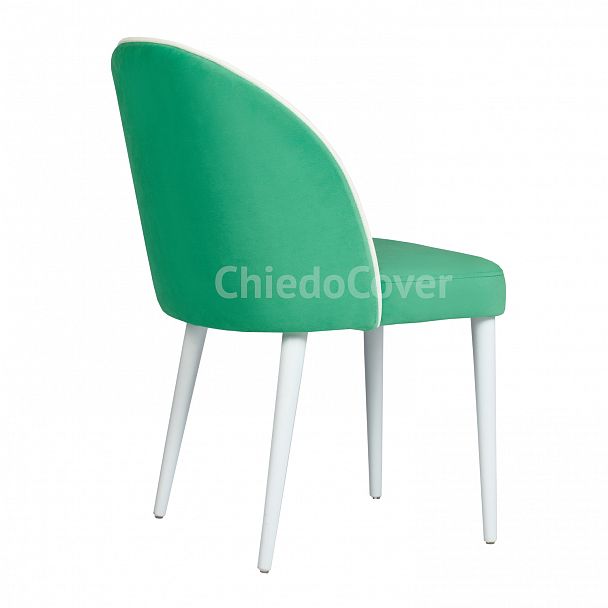 Стул Тони, аквамарин / белый вельвет, белые ножки - Вид 4