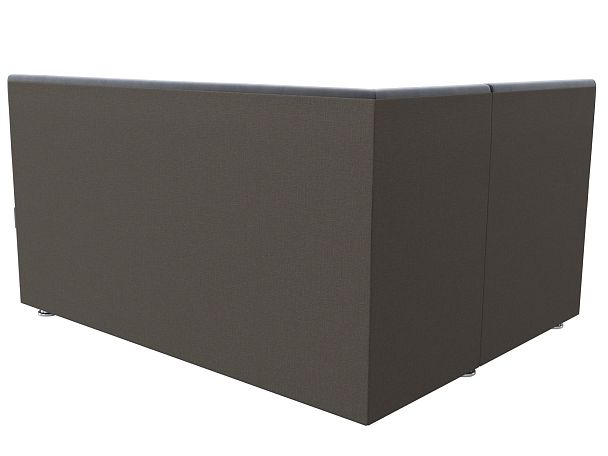 Кухонный угловой диван Уют левый (полностью велюр серый) - Вид 6