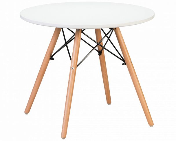 Стол журнальный DOBRIN SHELLEY (ножки светлый бук, цвет белый) - Вид 1
