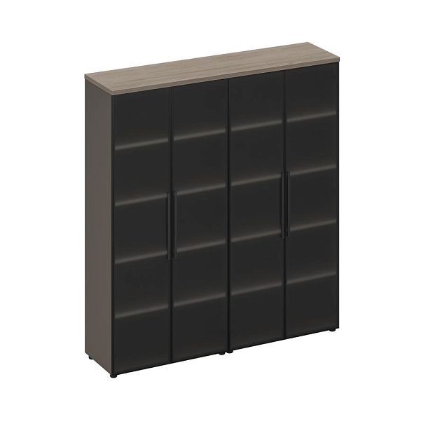 Шкаф для документов со стеклянными дверями U.RUS РС 320 ДЧ/ЛС дуб виченца/лава серая - Вид 1