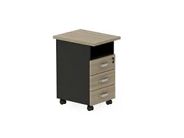 БЕРЛИН / BERLIN Тумба приставная левая 450х580х740 Шорвуд/Черный - Фото предпросмотра