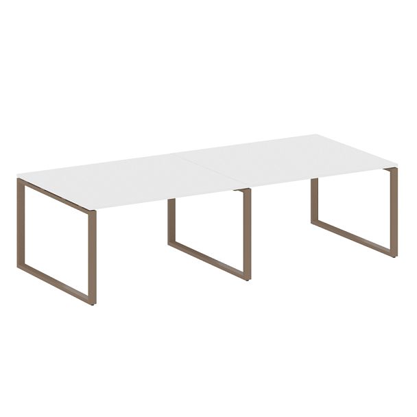 Metal System Перег. стол (2 столешницы) на О-образном м/к БО.ПРГ-2.3 Белый/Мокко металл 2800*1235*750 - Вид 1