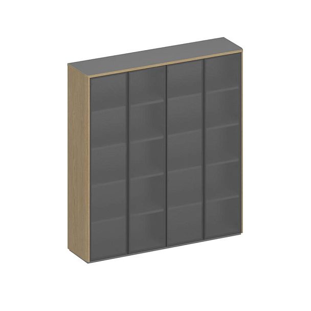 Шкаф для документов ION высокий со стеклом (стенка из 2 шкафов) ИН 360-1 ГР - Вид 1