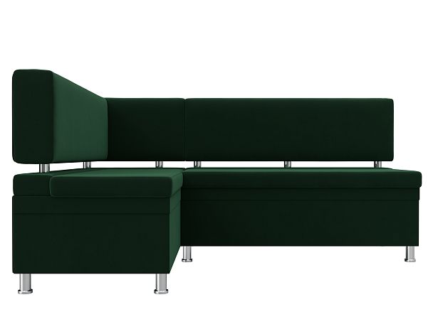 Кухонный уголок Стайл левый (полностью велюр зеленый) - Вид 2