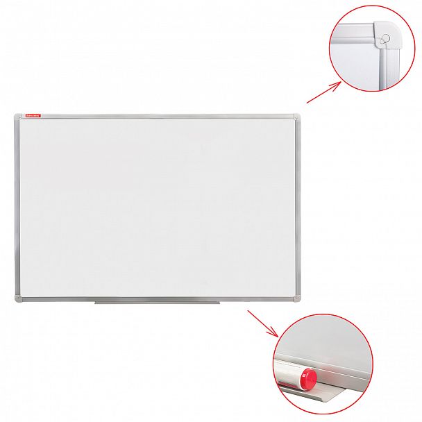 Доска магнитно-маркерная (80х100 см), алюминиевая рамка, ГАРАНТИЯ 10 ЛЕТ, РОССИЯ, BRAUBERG Стандарт, 236896 - Вид 6