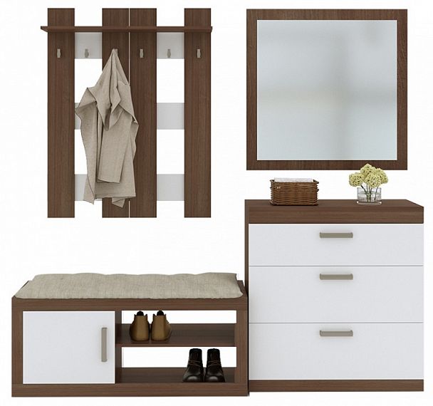 Стенка для прихожей Toivo ТОЙ-ПР 9 Белый/Шамони - Вид 1