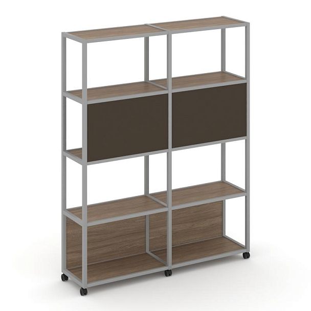 Shelf Mobile Стеллаж 5 уровней 2 секции VR.LT-STK-513.06 Дуб Аризона/Металл Серый/W-25 1170*400*2000 - Вид 1