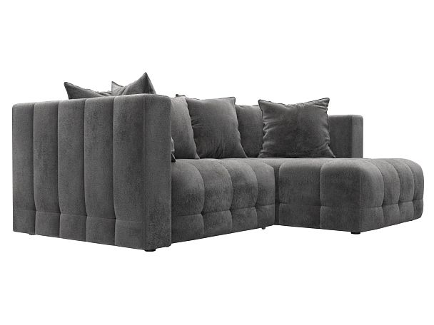 Диван угловой Лига-052 НПБ угол универсальный Велюр серый - Вид 3