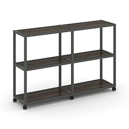 Shelf Mobile Стеллаж 3 уровня 2 секции VR.LT-STK-311.08 Дуб Мали/Металл Антрацит 1570*400*1046 - Фото предпросмотра