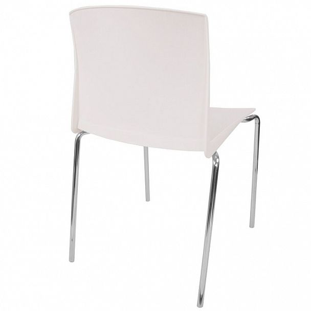 Стул Pull (4 ножки) каркас Хром, белый, стопируемый - Вид 4