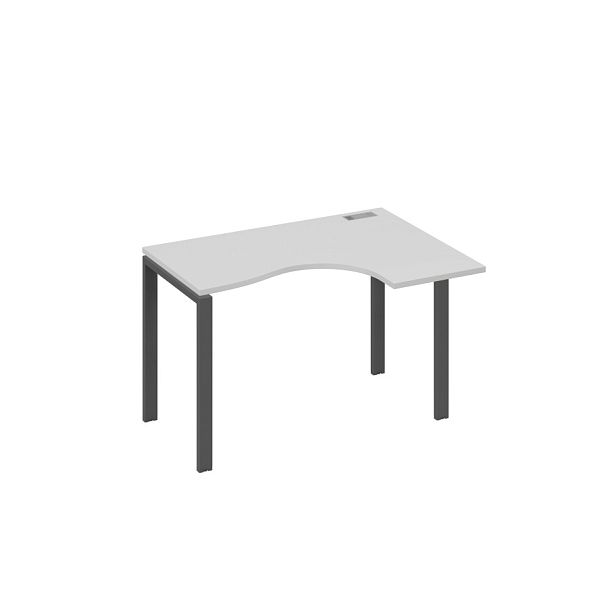 Стол эргономичный правый "Классика" на металлокаркасе UNO A4 А4 Б1 032 БП серый / металлокаркас антрацит - Вид 1