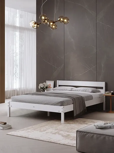 Кровать деревянная Мечта 1600х2000, береза, цвет белый - Вид 5