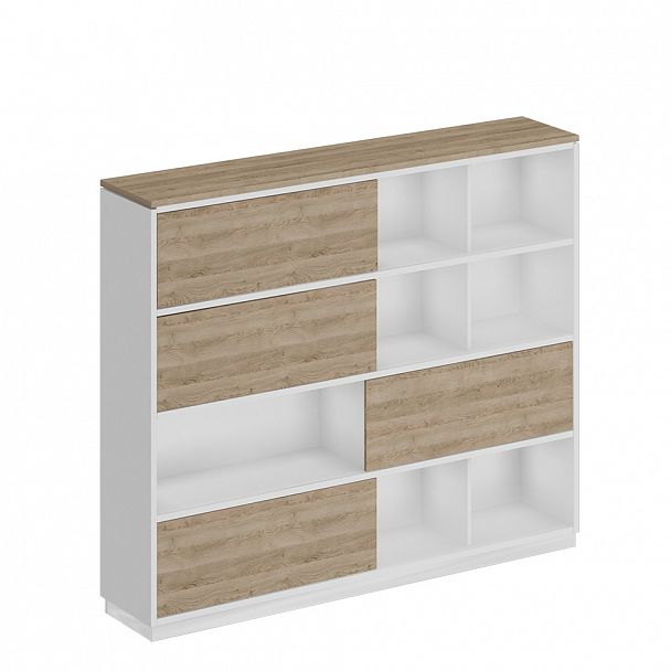 Шкаф-купе "City" СИ 301 дуб гладстоун светлый/белый премиум/дуб гладстоун светлый - Вид 1