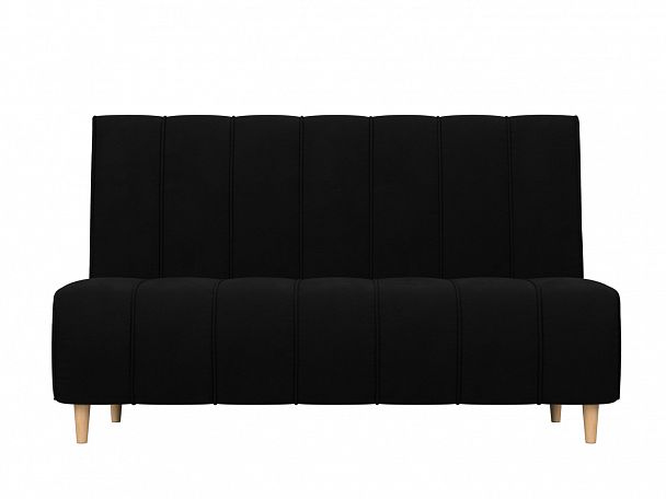 Прямой диван Ральф (полностью микровельвет черный) - Вид 2