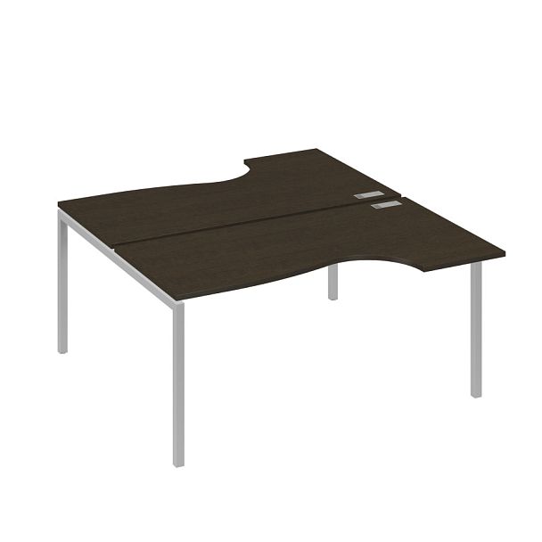 Рабочая станция DUE (2х160) столы эргономичные Классика A4 А4 Б2 185 БП венге / металлокаркас серый - Вид 1
