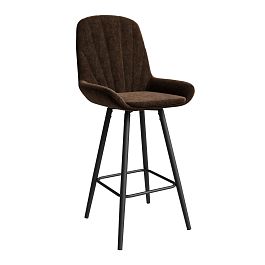 Стул ЮККИ Основание №5 Барный конус Черное Вельвет Какао - Фото предпросмотра