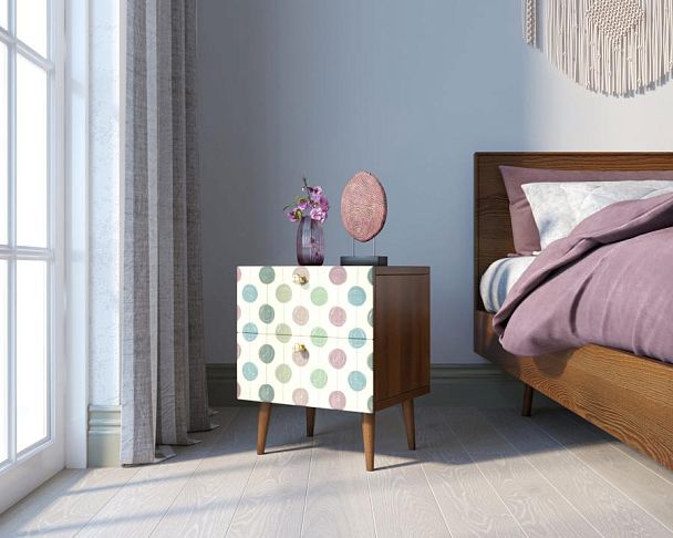 Тумбочка Berber с двумя ящиками 24 принт арт BB03/Print_24, разноцветная - Вид 3