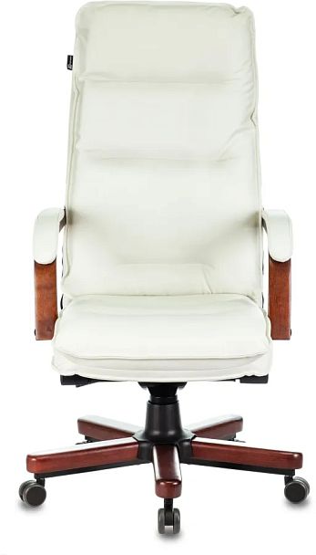 Кресло руководителя Бюрократ T-9927Walnut слоновая кость кожа крестов. металл/дерево - Вид 1