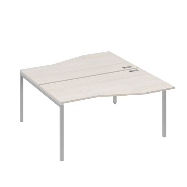 Станция со столами Техно эргономичными (2х160) каркас DUE A4 А4 Б2 191 БП дуб / металлокаркас серый - Вид 1