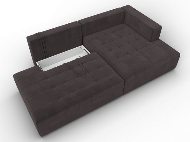 Диван угловой Лига-103 НПБ угол правый Велюр коричневый - Вид 7