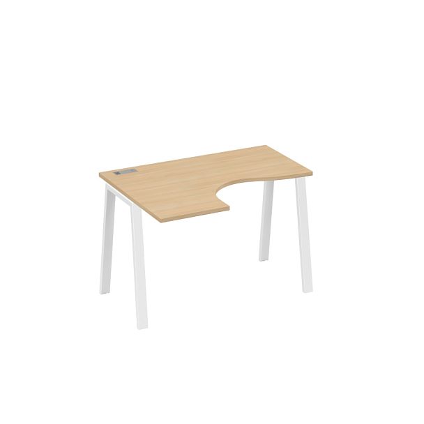 Стол эргономичный левый "Классика" на металлокаркасе TRE A4 А4 Б3 031 БП натуральный дуб / металлокаркас белый - Вид 1