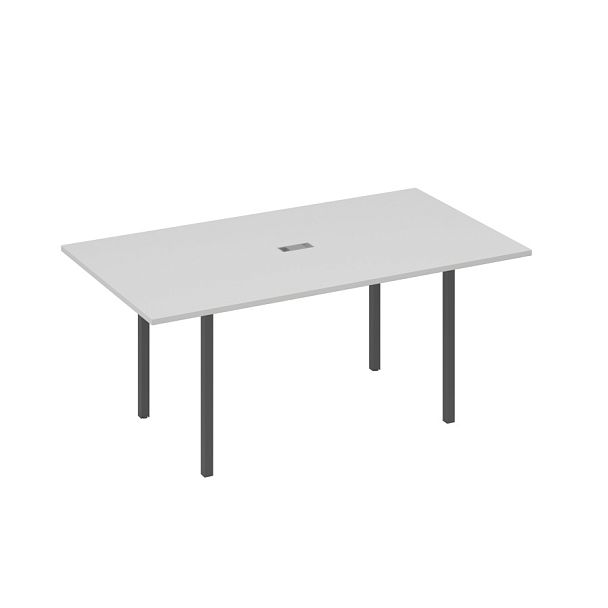 Стол 180 прямой для переговоров каркас DUE A4 А4 Б2 122 БП серый / металлокаркас антрацит - Вид 1