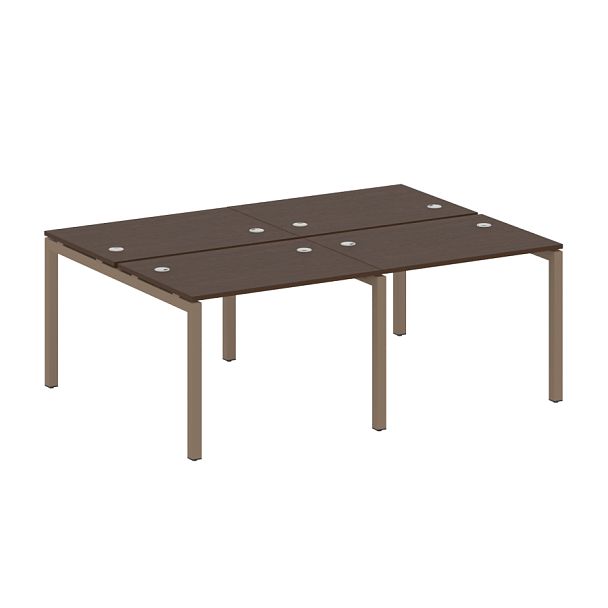 Metal System Quattro Р. ст. на 4 раб. места на П-образном м/к 50БП.СМ-4.1 Венге/Мокко металл 2000*1475*750 - Вид 1