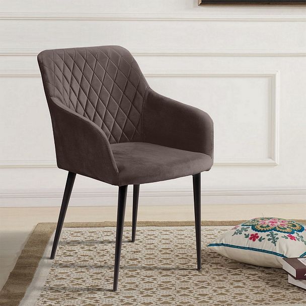 Стул с подлокотниками Robert, бархат антрацит 14 - Вид 14