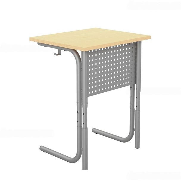 Стол ученический 101РП, 1-местный, регулируемый (экран-перфорация) на круглой трубе (м/к Коричневый, Серый, Черный), гр.3-5 - Вид 6