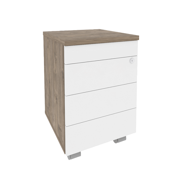 Onix Тумба мобильная (TIP-ON) O.TM-3 TIP Тиквуд темный/Белый бриллиант 432*460*633 - Вид 1