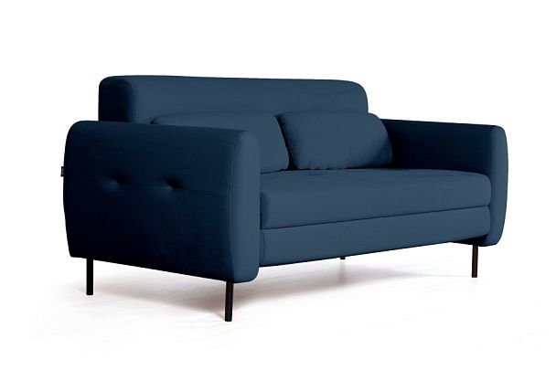 Siena диван-кровать прямой с подлокотниками, бархат синий 29 - Вид 1