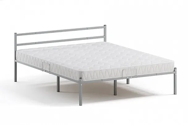 Кровать  металлическая Лофт КОМПАКТ 1400*2000, цвет серый - Вид 2