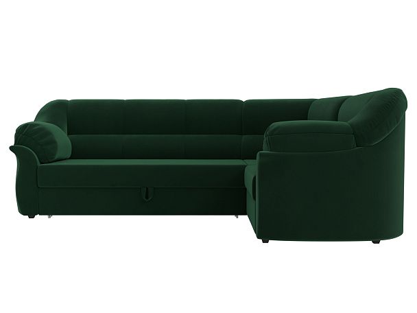 Диван угловой Карнелла правый (полностью велюр зеленый) - Вид 2