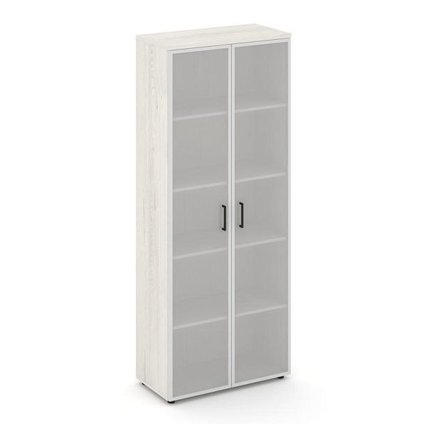 Стайл Проджект Шкаф высокий широкий SN.STS-109 Дуб Наварра/Сатин/Черный Ручки 796*400*1982 - Вид 1