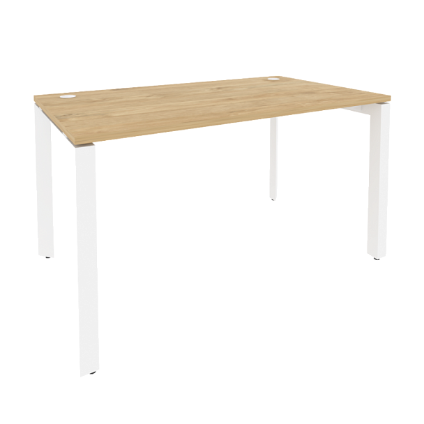 Onix Стол рабочий на П-образном м/к O.MP-SP-3.8 Тиквуд светлый/Белый металл 1380*800*750 - Вид 1