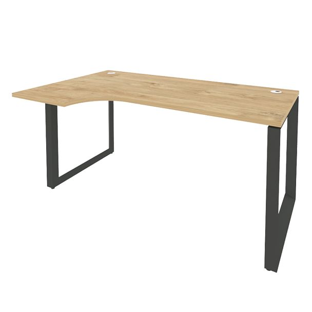 Onix Стол эргономичный левый на О-образном м/к O.MO-SA-1 (L) Тиквуд светлый/Антрацит металл 1580*980*750 (720/460) - Вид 1