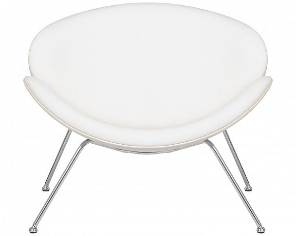 Кресло дизайнерское DOBRIN EMILY (белый винил YP17, хромированная сталь) - Вид 2